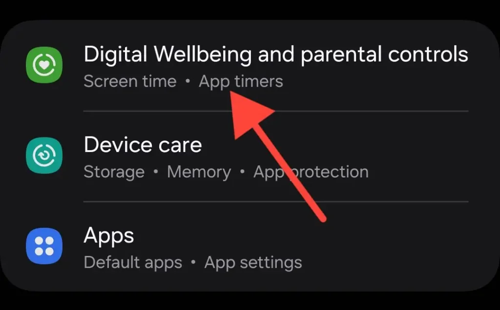 Digital wellbeing setting