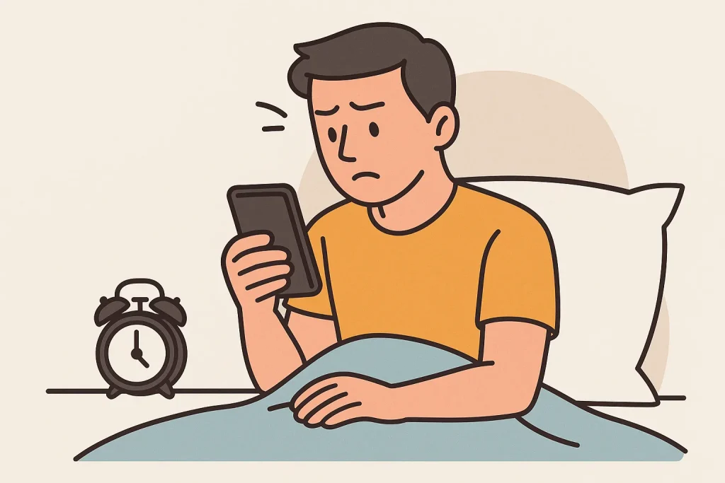Checking your phone illustration
